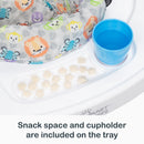 Load image into gallery viewer, Smart Steps Bounce N’ Play 3-in-1 Activity Center snack space and cup holder are included on the tray