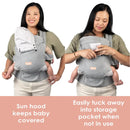 Load image into gallery viewer, Caleo Charm Deluxe 3-in-1 Newborn Carrier sun hood keeps baby covered