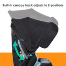 Load image into gallery viewer, Built in canopy track adjusts to 5 position on the Baby Trend Cover Me 4-in-1 Convertible Car Seat