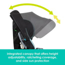 Load image into gallery viewer, Integrated canopy that offers height adjustability on the Baby Trend Cover Me 4-in-1 Convertible Car Seat