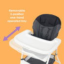 Load image into gallery viewer, Baby Trend Flat Fold High Chair removable 3 position one hand operated tray