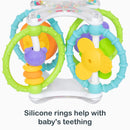 Load image into gallery viewer, Silicone rings help with baby's teething from the Smart Steps Grab N' Spin Rattle and Teether