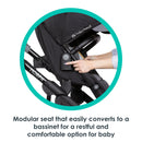 Load image into gallery viewer, Baby Trend Morph Single to Double Modular Stroller modular seat that easily converts to a bassinet