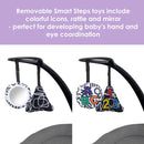 Load image into gallery viewer, Baby Trend NuMotion Infinity Swing removable Smart Steps toys include colorful icons, rattle, and mirror