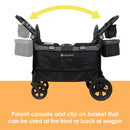 Load image into gallery viewer, Baby Trend Quest 3-in-1 Stroller Wagon parent console and clip on basket that can be used at the front or back