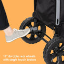 Load image into gallery viewer, Baby Trend Quest 3-in-1 Stroller Wagon 11 inches durable rear wheels with single touch brakes