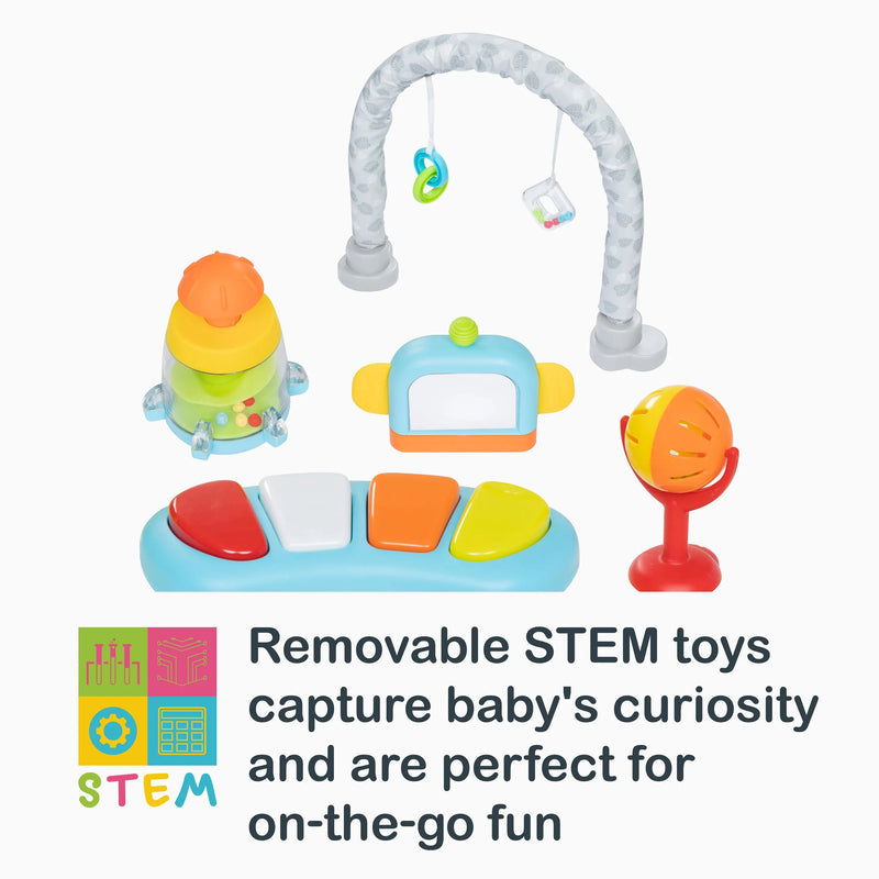 Smart Steps Bounce N’ Play 3-in-1 Activity Center removable STEM toys capture baby's curiosity and are perfect for on-the-go-fun