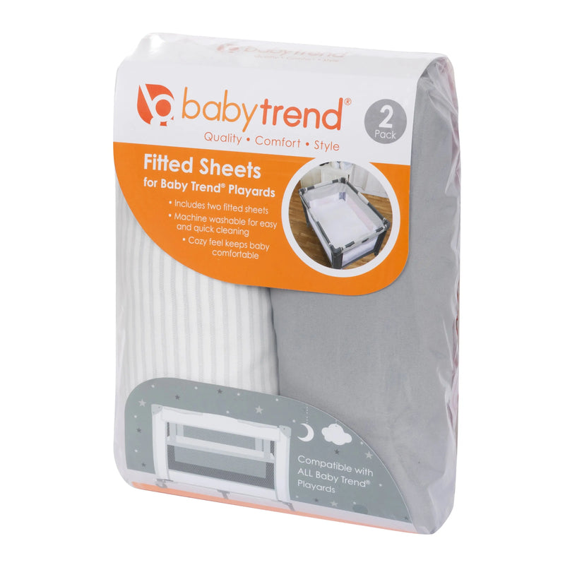 Fitted Sheets for Baby Trend Nursery Center Playards packaging