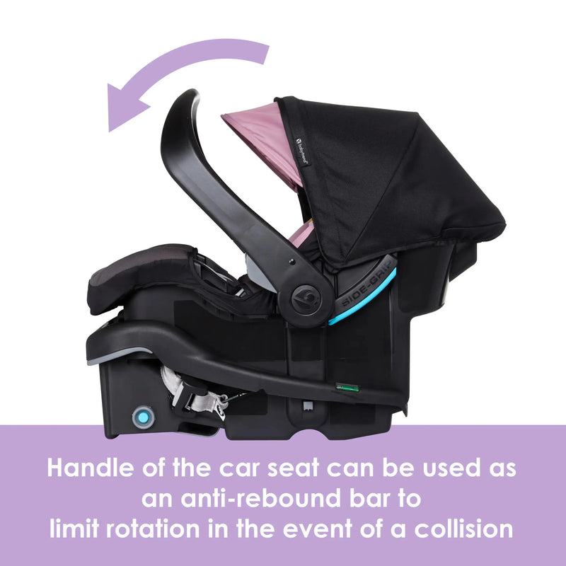 Baby Trend EZ-Lift PRO Infant Car Seat handle can be used as an anti-rebound bar to limit rotation in the event of a collision