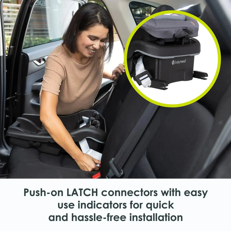 Baby Trend Secure-Lift Infant Car Seat push on latch connectors with easy use indicators