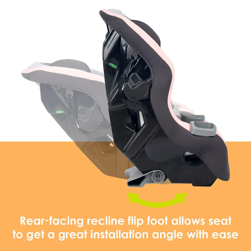 Baby Trend Trooper SLIM 3-in-1 Convertible Car Seat rear facing recline flip foot allow seat to get a great installation