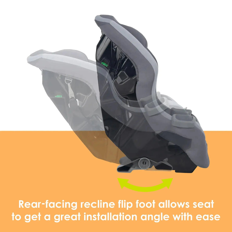 Baby Trend Trooper SLIM 3-in-1 Convertible Car Seat rear facing recline flip foot allow seat to get a great installation