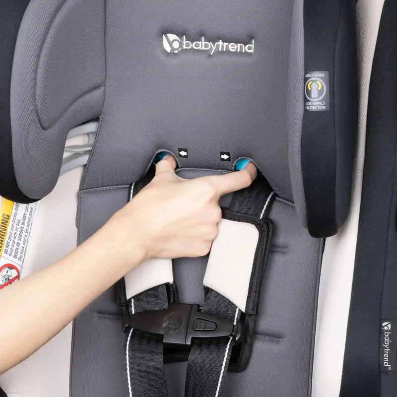 No rethread easy adjustment with headrest from the Baby Trend Cover Me 4-in-1 Convertible Car Seat