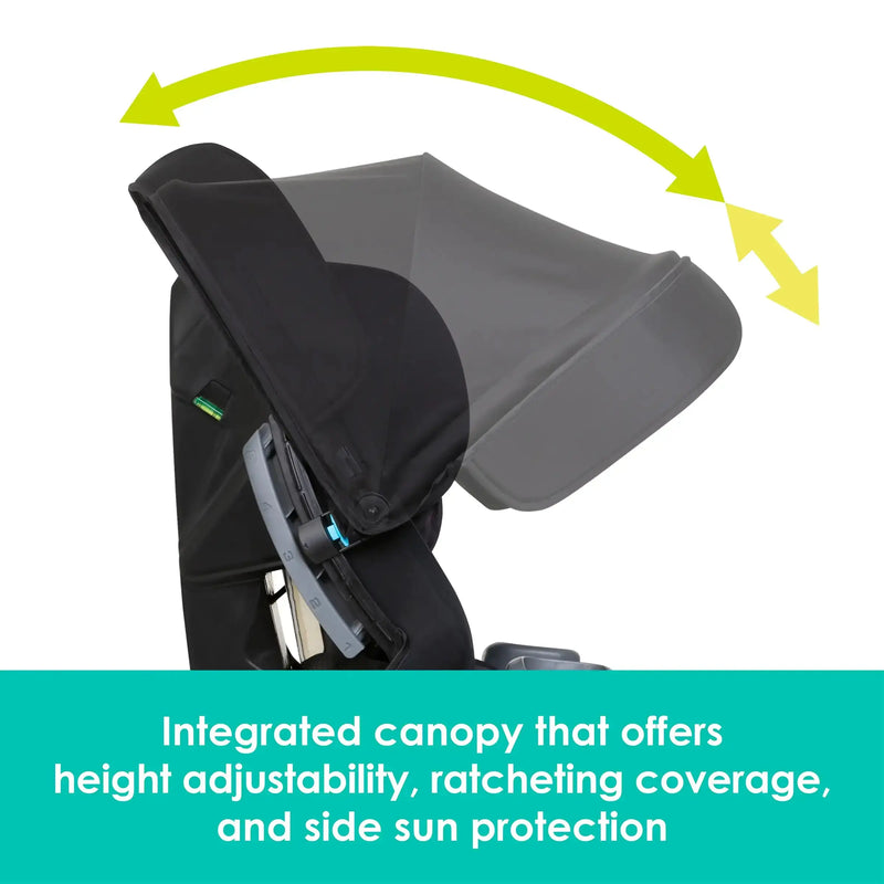 Baby Trend Cover Me 4-in-1 Convertible Car Seat integrated canopy that offers height adjustability