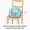 Secure strap to safely attach booster seat to dining chair of the Smart Steps by Baby Trend Explore N’ Play 5-in-1 Activity to Booster Seat