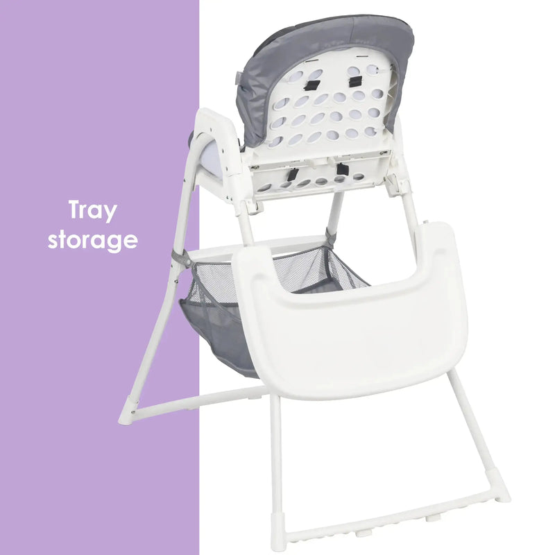 Baby Trend Flat Fold High Chair tray storage