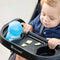 Child using the tray on the Baby Trend XCEL-R8 PLUS Jogger Stroller with LED