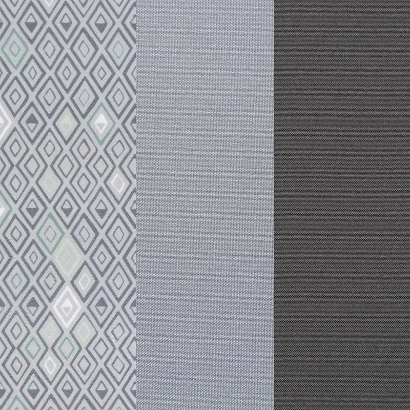 Baby Trend Nursery Suite Playard with Portable Cradle neutral grey diamon pattern of the fabric
