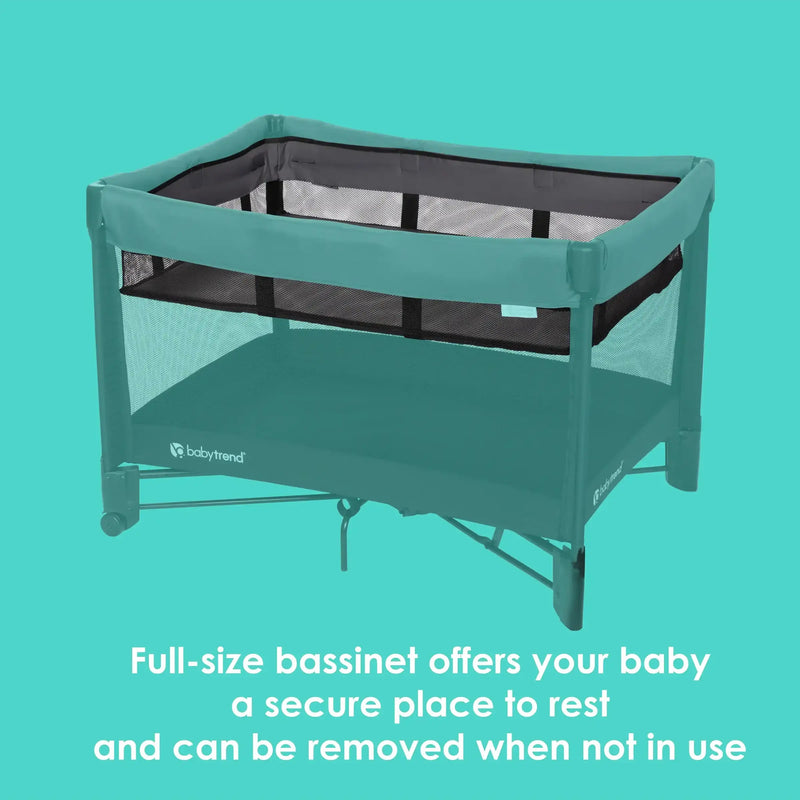 Baby Trend Comet Stellar 3-in-1 Quick-Fold Playard full-size bassinet