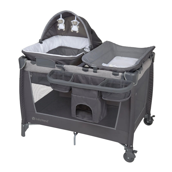 Simply Smart 2.0 Nursery Center Playard with Napper, Changer, Bassinet and Travel Bag in Shale Grey (Walmart Exclusive)
