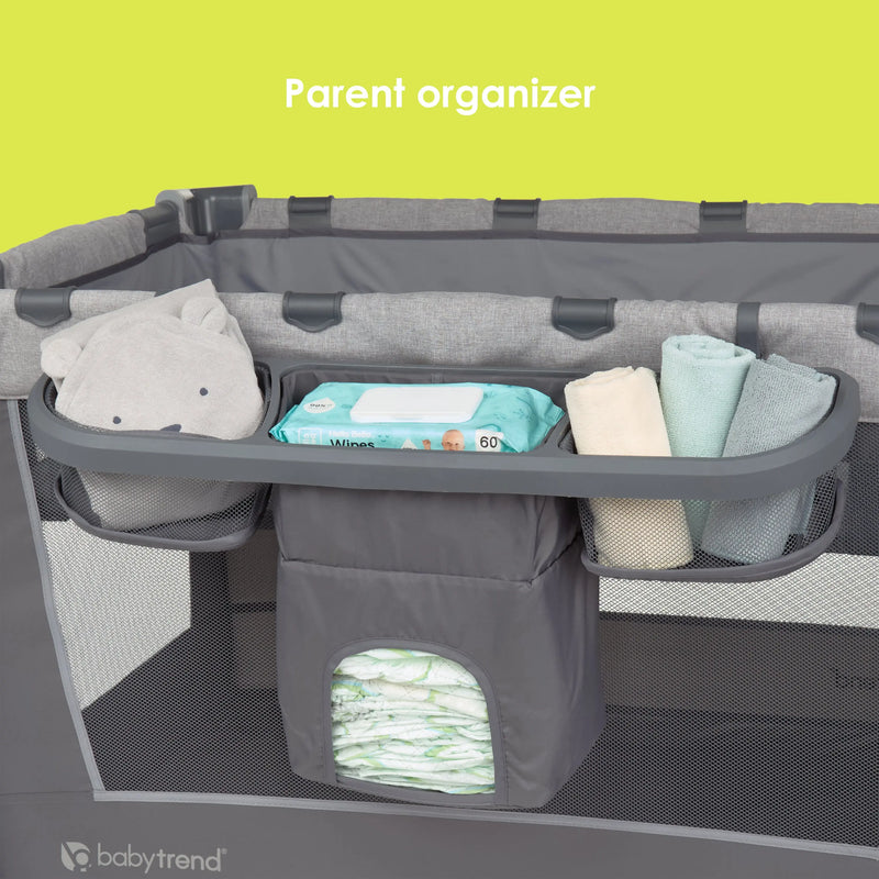 Simply Smart 2.0 Nursery Center Playard with Napper, Changer, Bassinet and Travel Bag in Shale Grey (Walmart Exclusive)