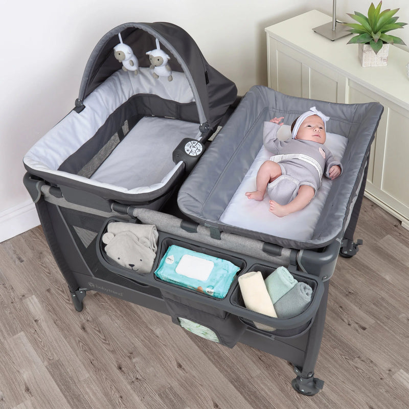 Simply Smart 2.0 Nursery Center Playard with Napper, Changer, Bassinet and Travel Bag in Shale Grey (Walmart Exclusive)