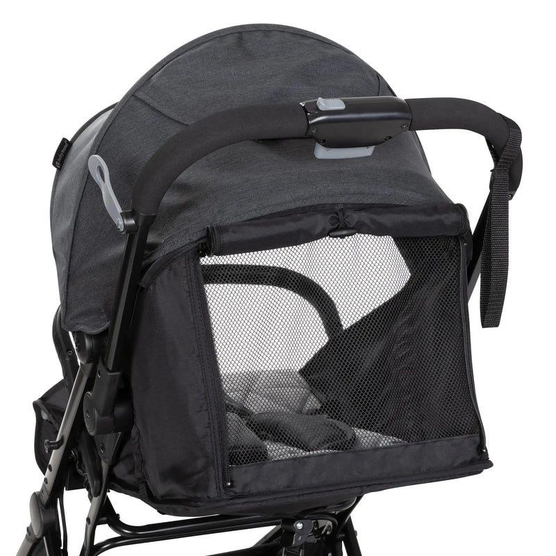 Baby Trend Tango Mini Stroller with mesh window on the back seat of child