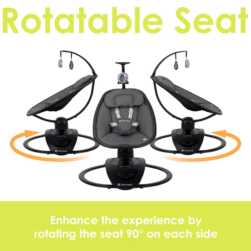 Baby Trend NuMotion Infinity Swing enhance the experience by rotating the seat 90 degree on each side