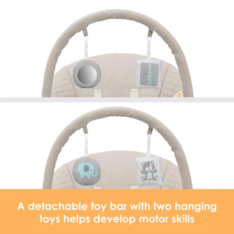Baby Trend Sit N' Sway Portable Swing detachable toy bar with two hanging toys