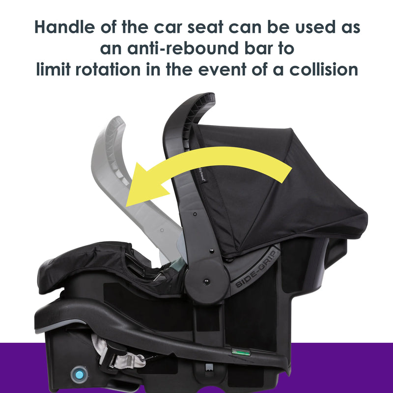 Baby Trend EZ-Lift PLUS Infant Car Seat handle can be used as an anti-rebound bar to limit rotation in the event of a collision