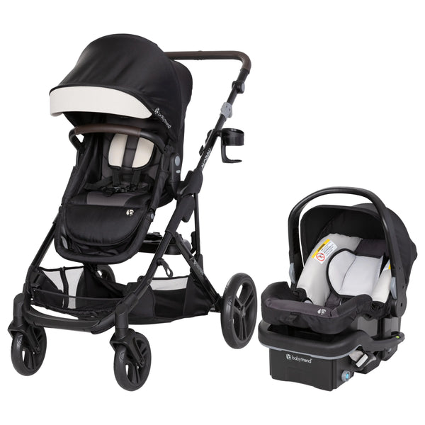 Morph Single to Double Modular Stroller Travel System with EZ-Lift™ PLUS Infant Car Seat in Madrid Tan (International)