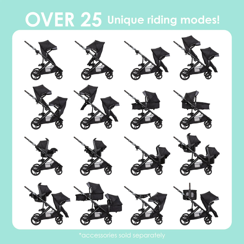 Morph Single to Double Modular Stroller Travel System with EZ-Lift™ PLUS Infant Car Seat in Madrid Tan (International)