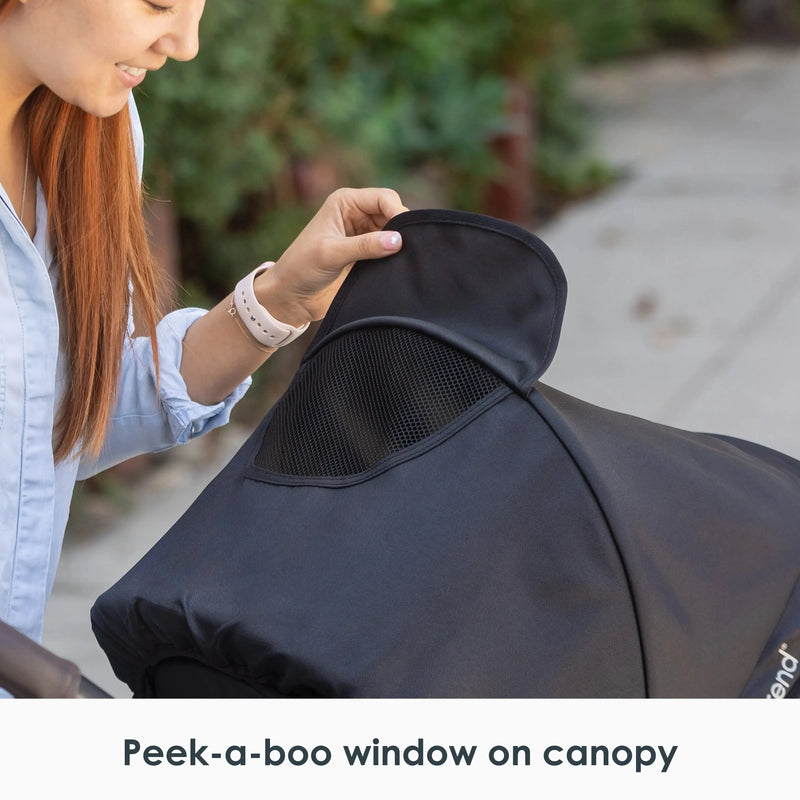 Morph Single to Double Modular Stroller Travel System with EZ-Lift™ PLUS Infant Car Seat in Madrid Tan (International)