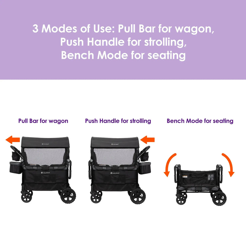 Baby Trend Quest 3-in-1 Stroller Wagon with three modes of use