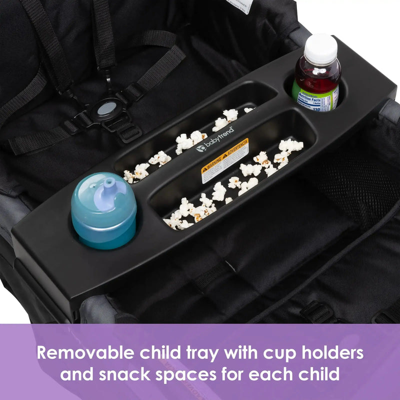 Baby Trend Quest 3-in-1 Stroller Wagon removable child tray with cup holders and snack spaces