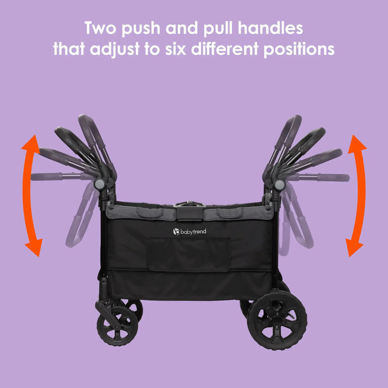 Baby Trend Quest 3-in-1 Stroller Wagon two push and pull handles that adjust to six different positions