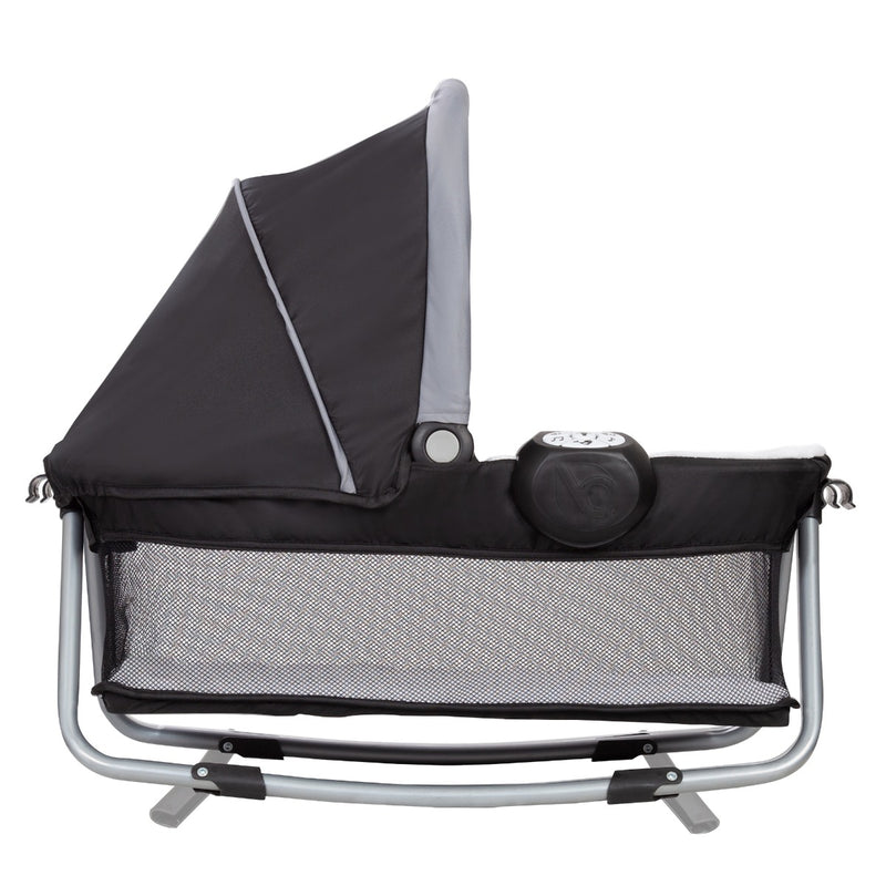 Baby Trend Simply Smart Nursery Center removable rock-a-bye bassinet mode side view