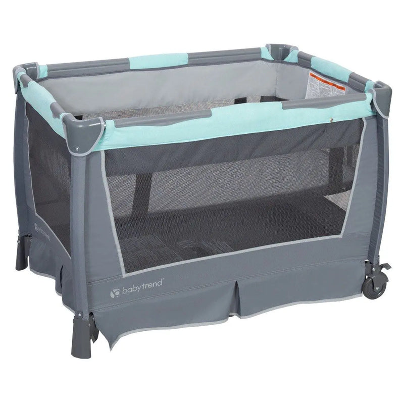 Baby Trend Retreat Nursery Center Playard includes full-size bassinet