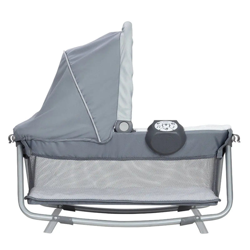 Baby Trend Retreat Nursery Center Playard includes removable rock-a-bye bassinet napper