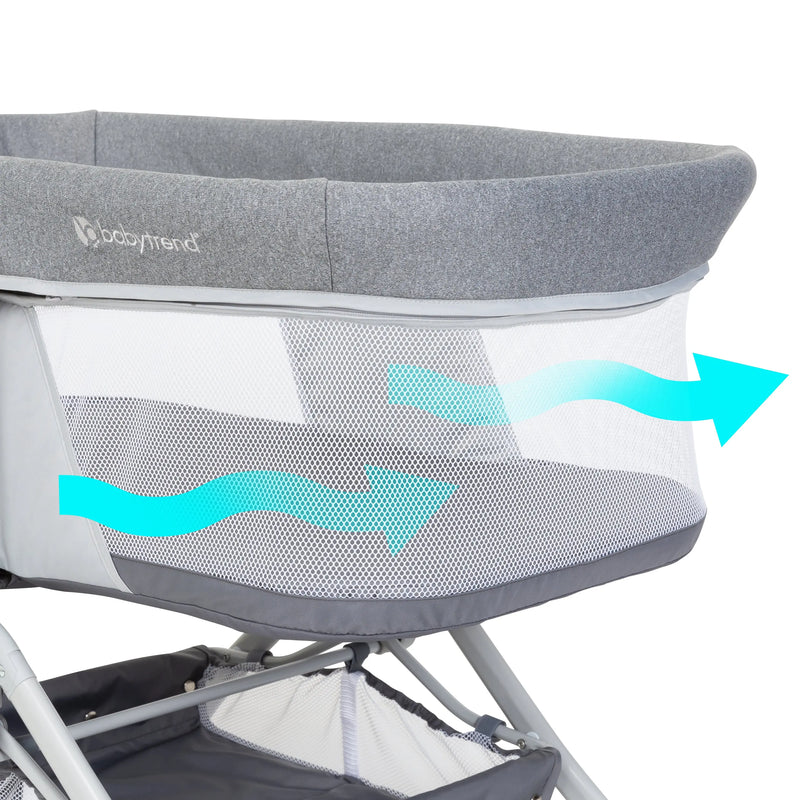 Baby Trend Quick-Fold 2-in-1 Rocking Bassinet mesh air flow