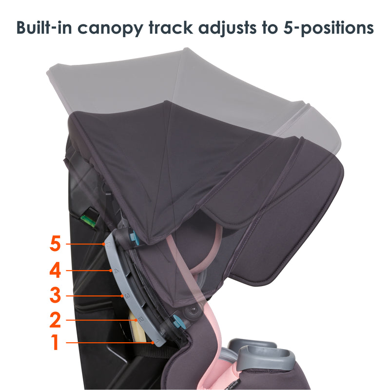 Baby Trend Cover Me 4-in-1 Convertible Car Seat canopy height adjustment