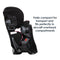 Baby Trend booster seat folds compact for transport and  fits perfectly in  aircraft overhead  compartments