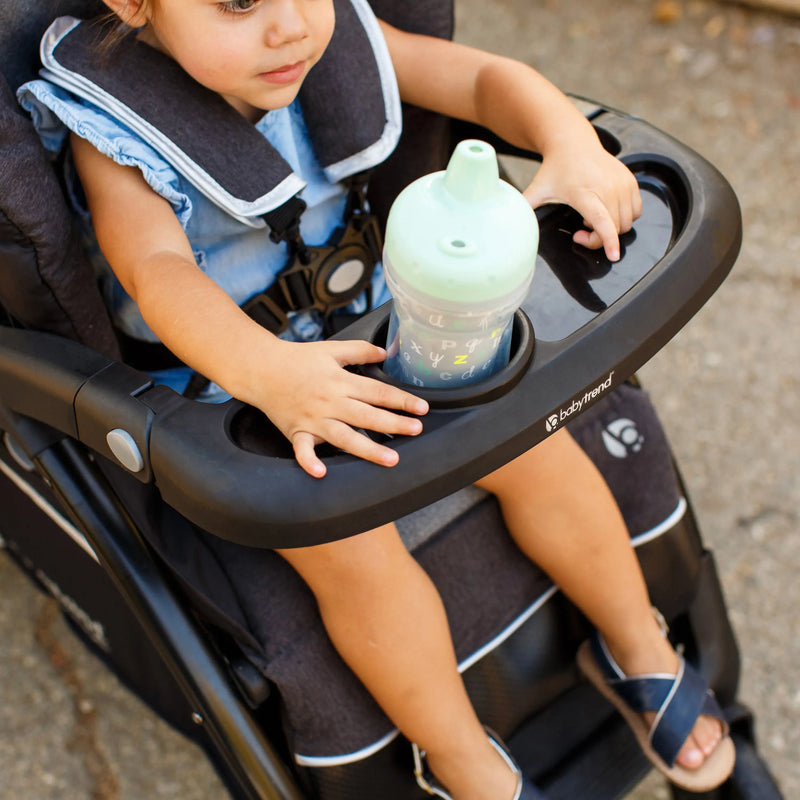 Baby Trend Sit N Stand 5-in-1 Shopper Travel System child tray with cup holder