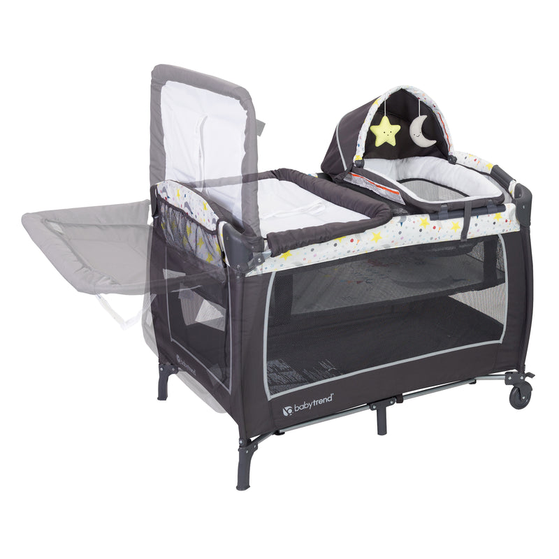 Baby Trend Lil' Snooze Deluxe II Nursery Center Playard with changing table that flips away