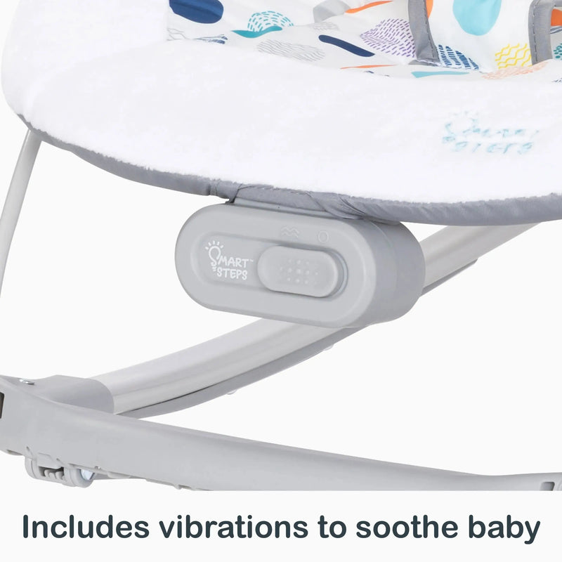 Includes vibrations to soothe baby of the Smart Steps My First Rocker 2 Bouncer