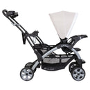 Load image into gallery viewer, Baby Trend Sit N' Stand Double Stroller side view of the front child seat and rear stand on platform for standing