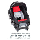 Load image into gallery viewer, Baby Trend Pathway 35 Jogging Stroller Travel System accepts the included Ally 35 Infant Car Seat, car seat comes with reversible infant insert