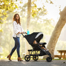 Load image into gallery viewer, Mom is strolling her child outdoor at the park with the Baby Trend EZ Ride PLUS Stroller Travel System