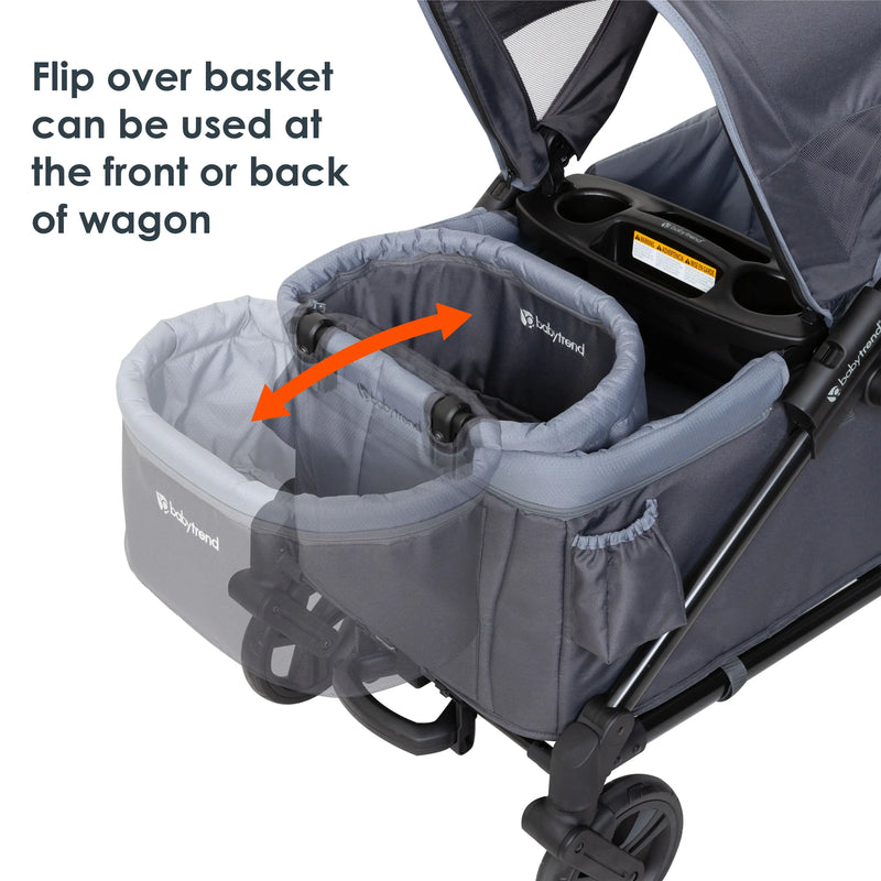 Baby Trend Expedition 2-in-1 Stroller Wagon PLUS includes flip over basket that can be used at the front or back of wagon