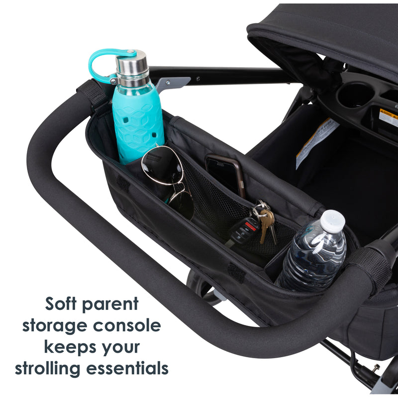 Baby Trend Expedition 2-in-1 Stroller Wagon PLUS with soft parent storage console keeps your strolling essentials